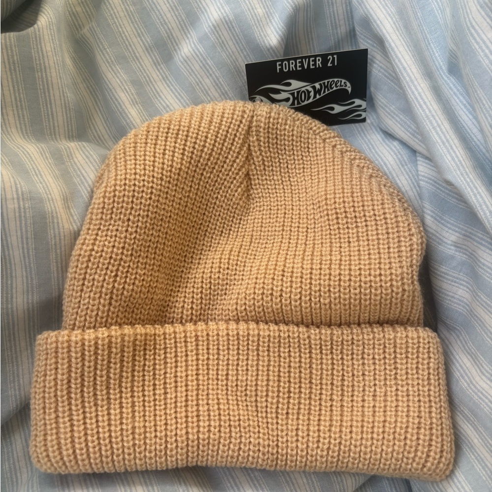 Tan Knit Beanie - Picture 2 of 2